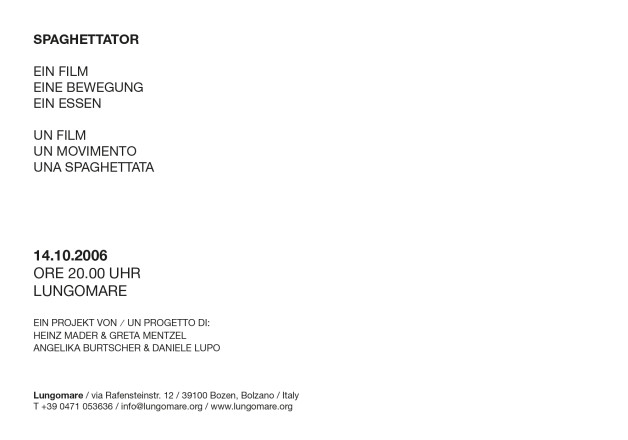 Invitation: Spaghettator (back)