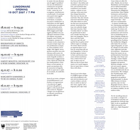 Invitation card: Storie di cose. Illustrations: Ika Künzel (back)