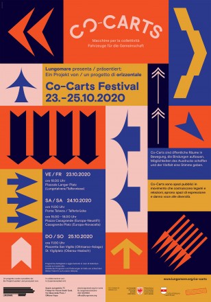 Co-Carts Poster, graphic design Andreas Trenker, project by orizzontale, curated by Lungomare